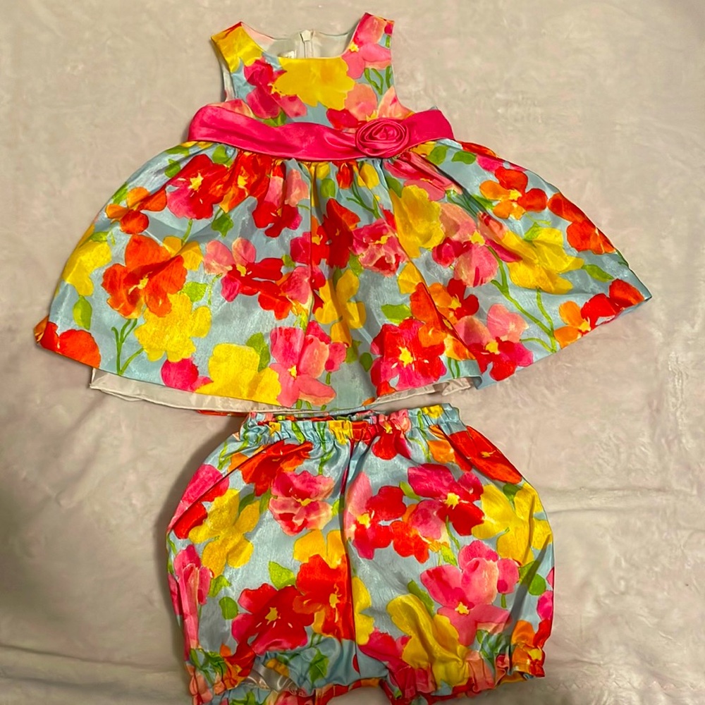 American Princess floral dress with matching bloomers.